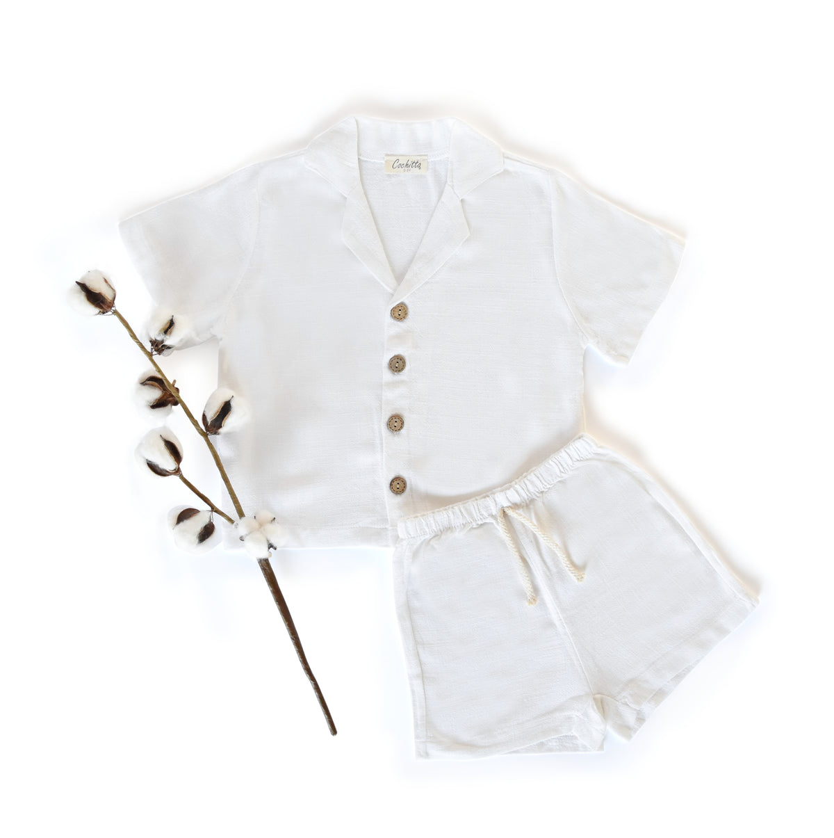 Linen Cotton Kid Set: Lightweight Neutral Summer Clothing