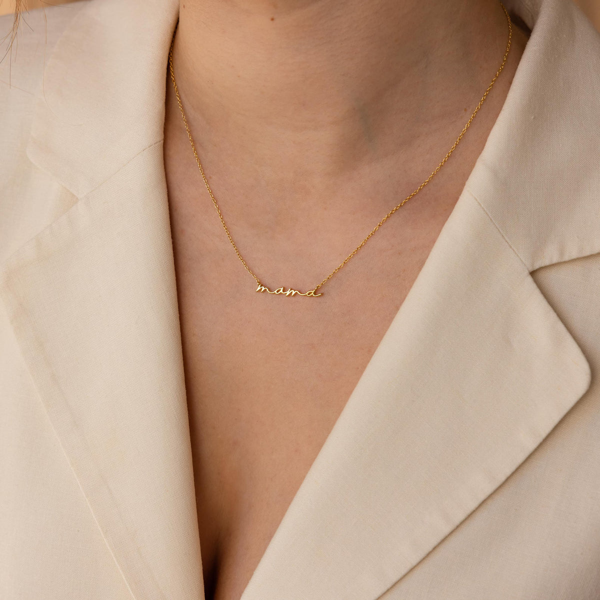 Mama Necklace in Script
