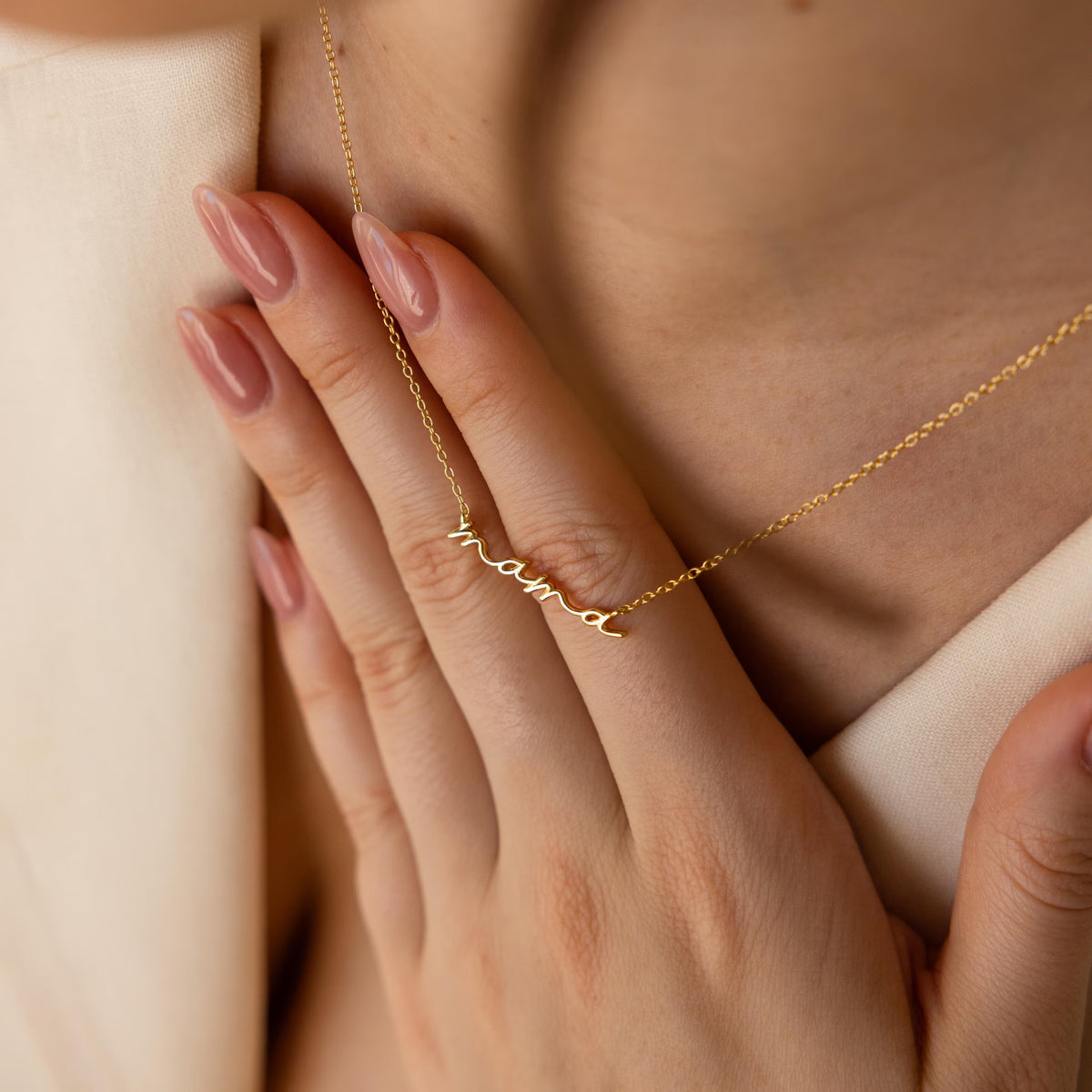 Mama Necklace in Script