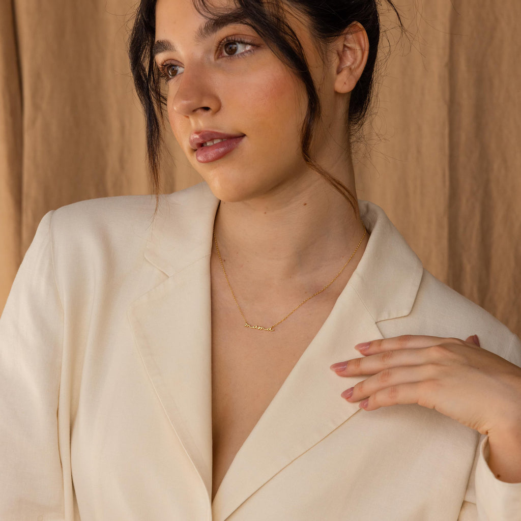 Mama Necklace in Script